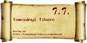 Tomcsányi Tiborc névjegykártya